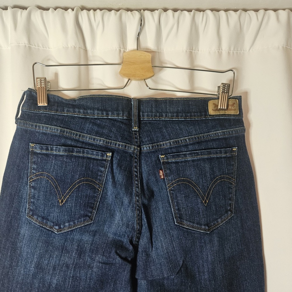 Levi's 505 Womens Jean Stretch Straight Leg Dark Wash Sz 10 - Picture 5 of 12